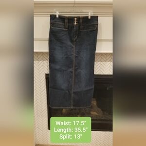 VNTG Zoey & Beth Dark Wash Stretch Denim Maxi Skirt - Women's XL - Like New!